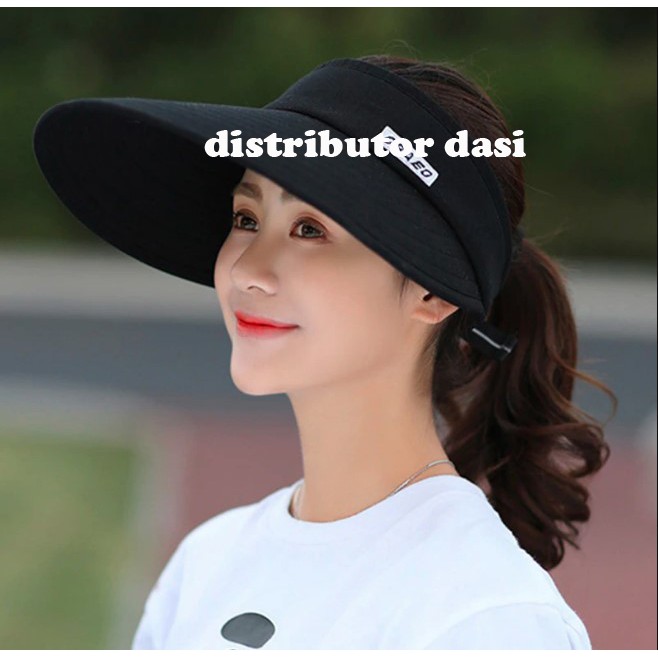 Topi Pantai Outdoor Korea Hitam Ungu Salem Grosir