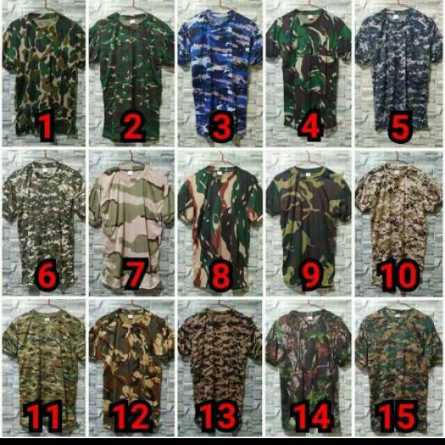 Promo kaos pendek loreng army dewasa