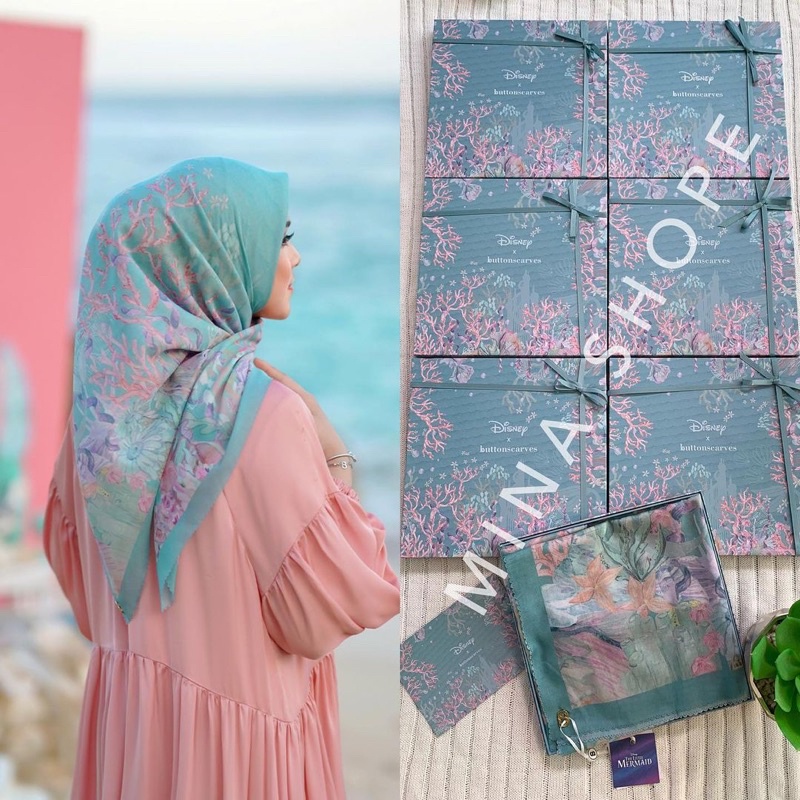 Buttonscarves The Little Mermaid Teal