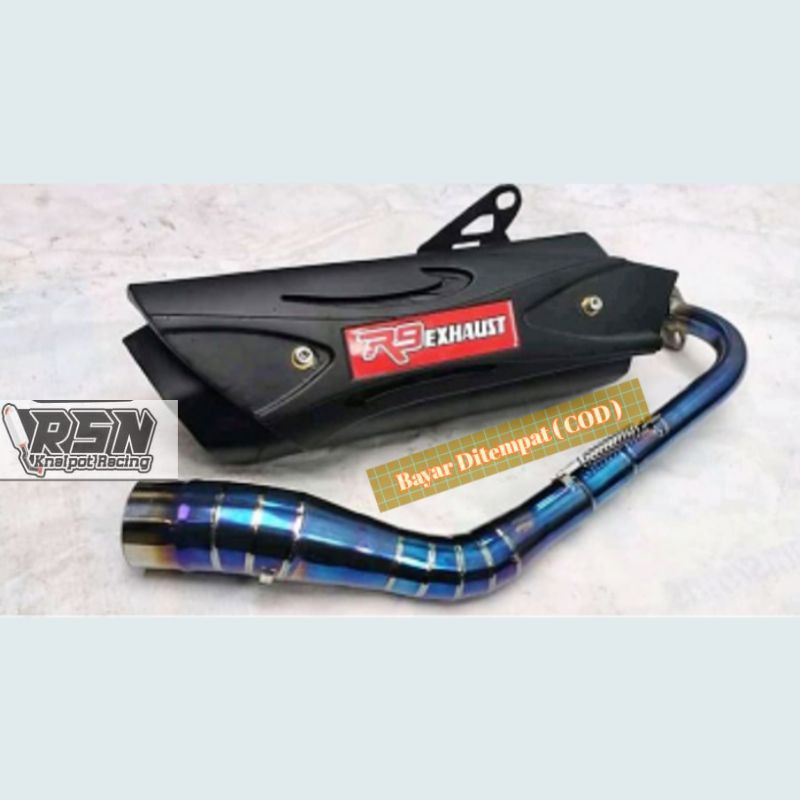 Knalpot R9 Misano Leher Bluemoon PCX ADV Beat Scoopy Lexi Genio Genio Freego Mio Fullset leher bluem