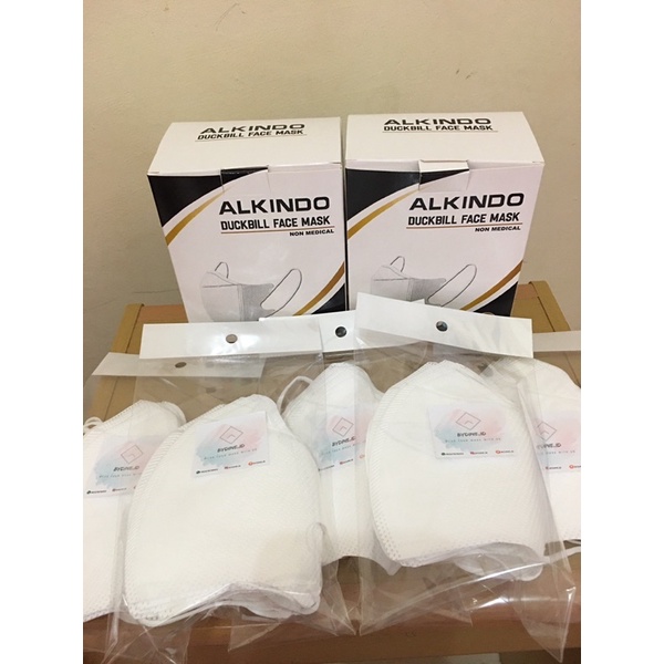 Duckbill Garis Putih / Hitam ecer isi 10pcs masker 3ply