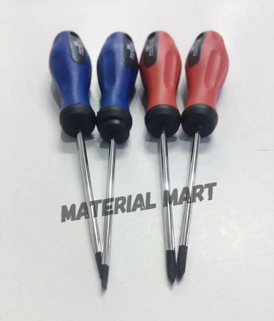 Obeng Premium + - Magnet TOHO Gagang Karet 3x75mm Screwdriver Plus Min | Material Mart