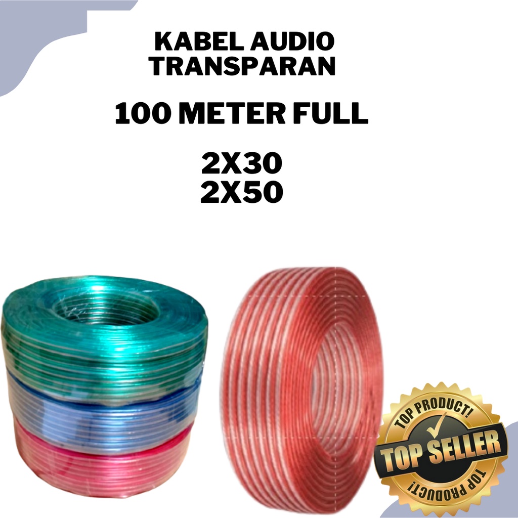Kabel Listrik Transparan/Kabel Audio/Kabel Serabut Per Roll 100 Meter