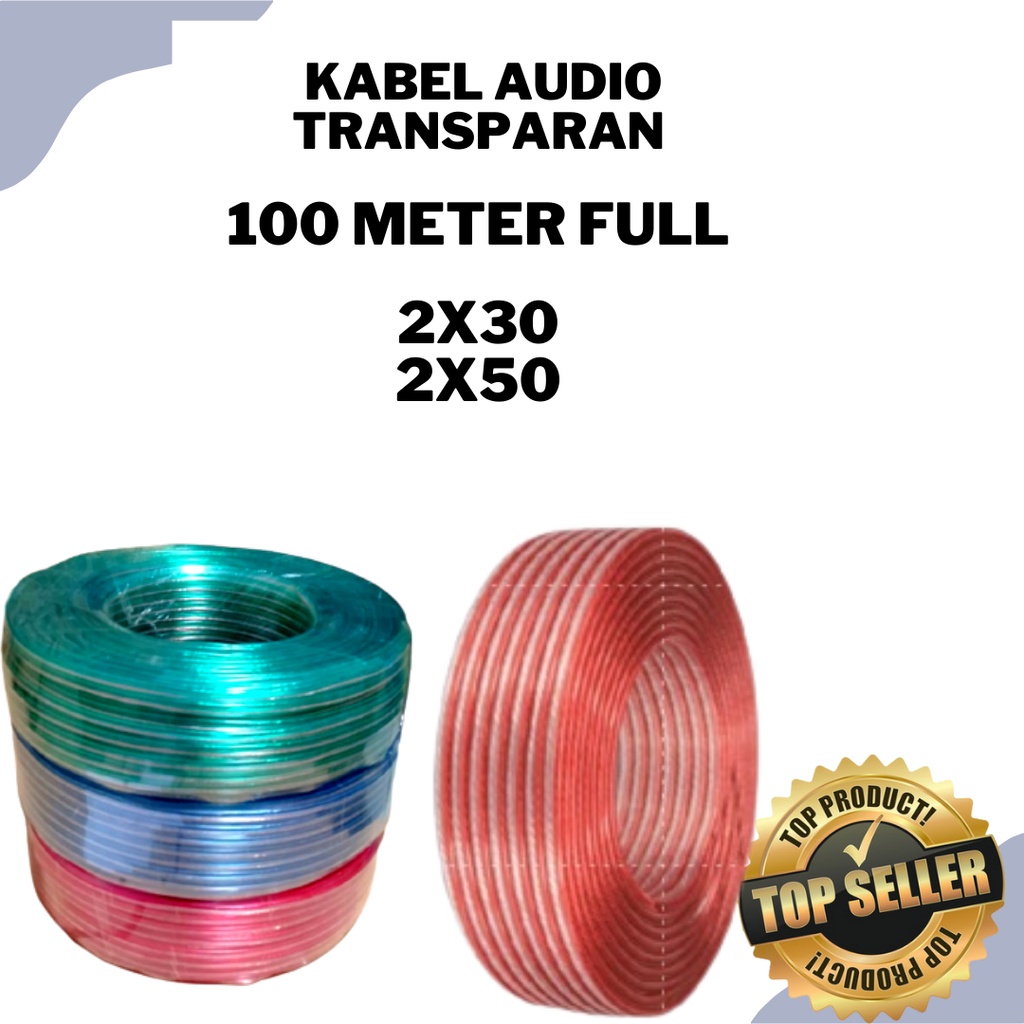 Kabel Listrik Transparan/Kabel Audio/Kabel Serabut Per Roll 100 Meter