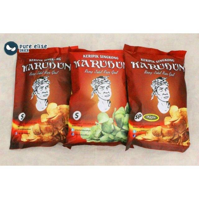 KERIPIK KARUHUN 130 GRAM | KERIPIK SINGKONG | KERIPIK PEDAS | KERIPIK SINGKONG PEDAS