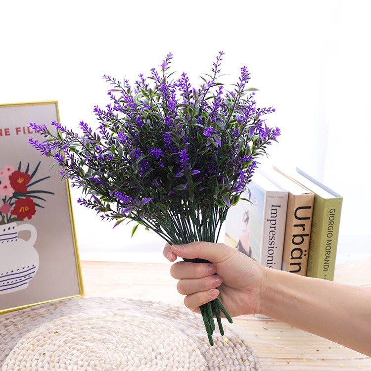  Buket  Bunga  Hias  Rumput Lavender Artifisial Pelengkap 