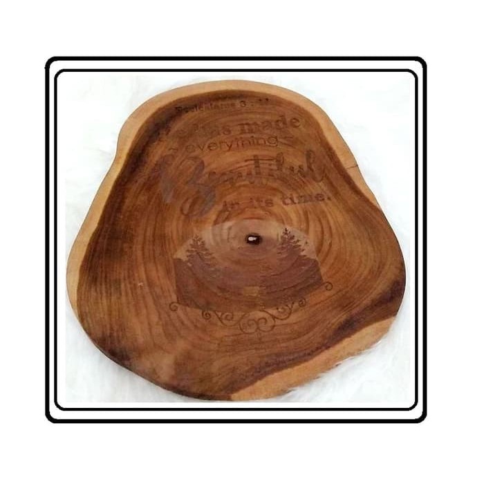 Hiasan Dinding Kayu Jati Teak Wood Wall Hanging Ayat Emas Alkitab