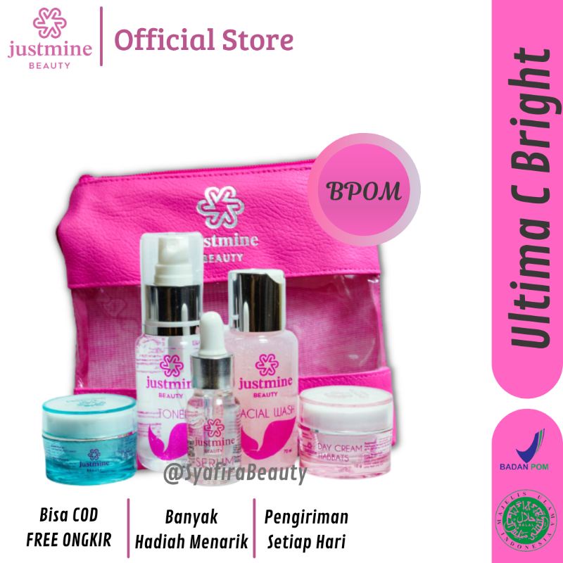JUSTMINE Glowing Beauty Skincare Bpom Paket Glowing Acne Jelly Acne More Removespots | Skin care-Ultima C Bright