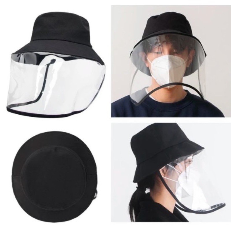 TOPI BUCKET DEWASA ANTI CORONA / TOPI + MIKA DEWASA / TOPI FACE SHIELD VISOR / BUCKET DEWASA ANAK