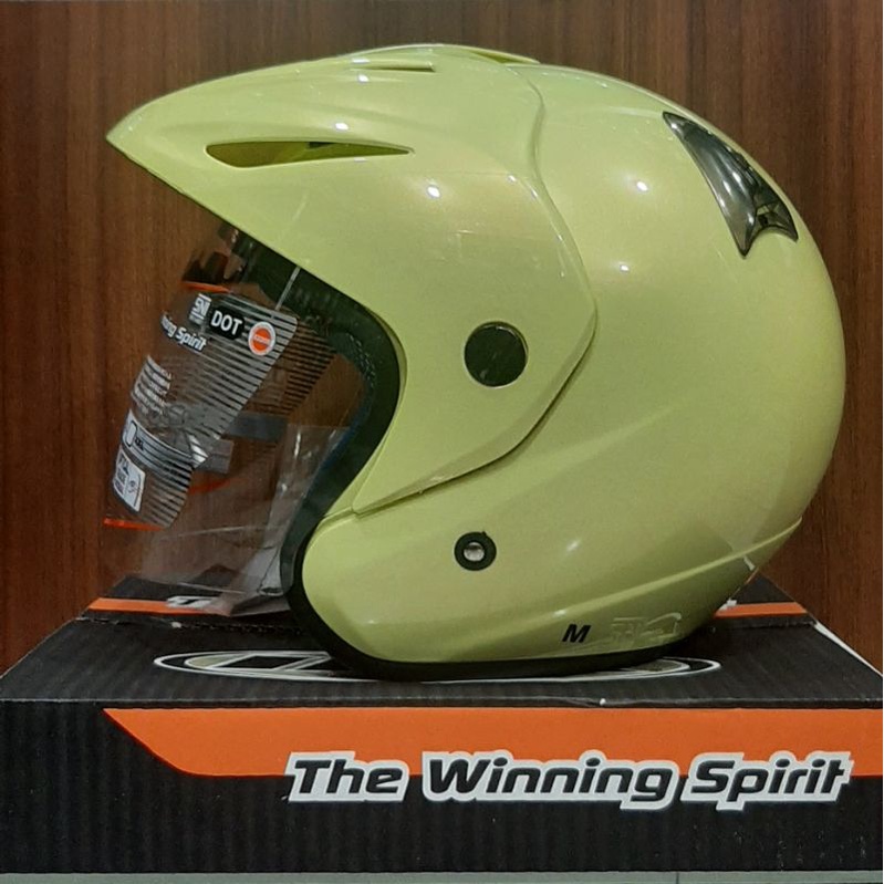 HELM INK CX 220 SOLID ORYGINAL 100% LISENSI SNI / DOT ( FREE BOX )-Kuning Lemon