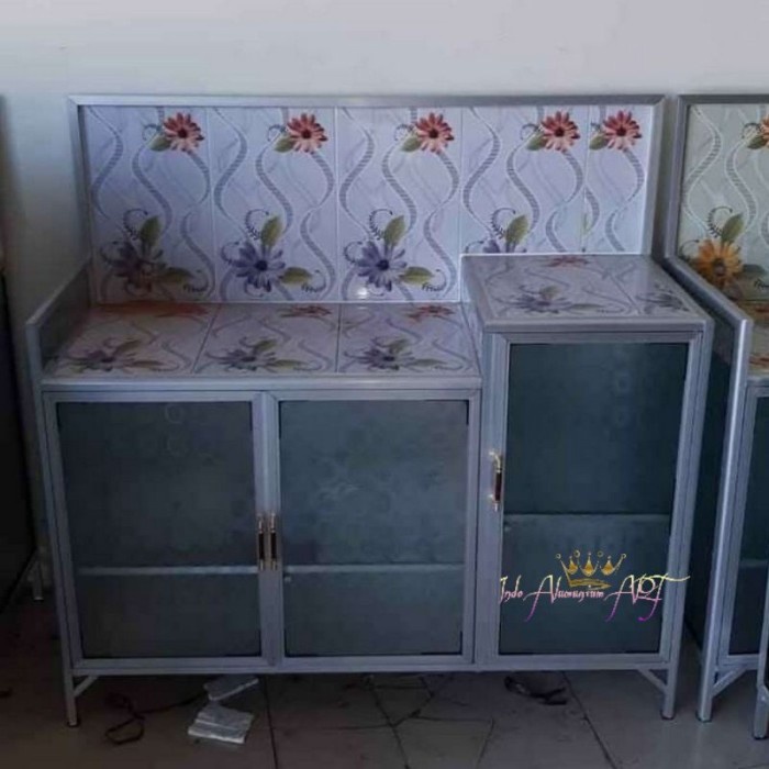 Rak Dapur / Rak Piring Pintu 3 Minimalis Alumunium