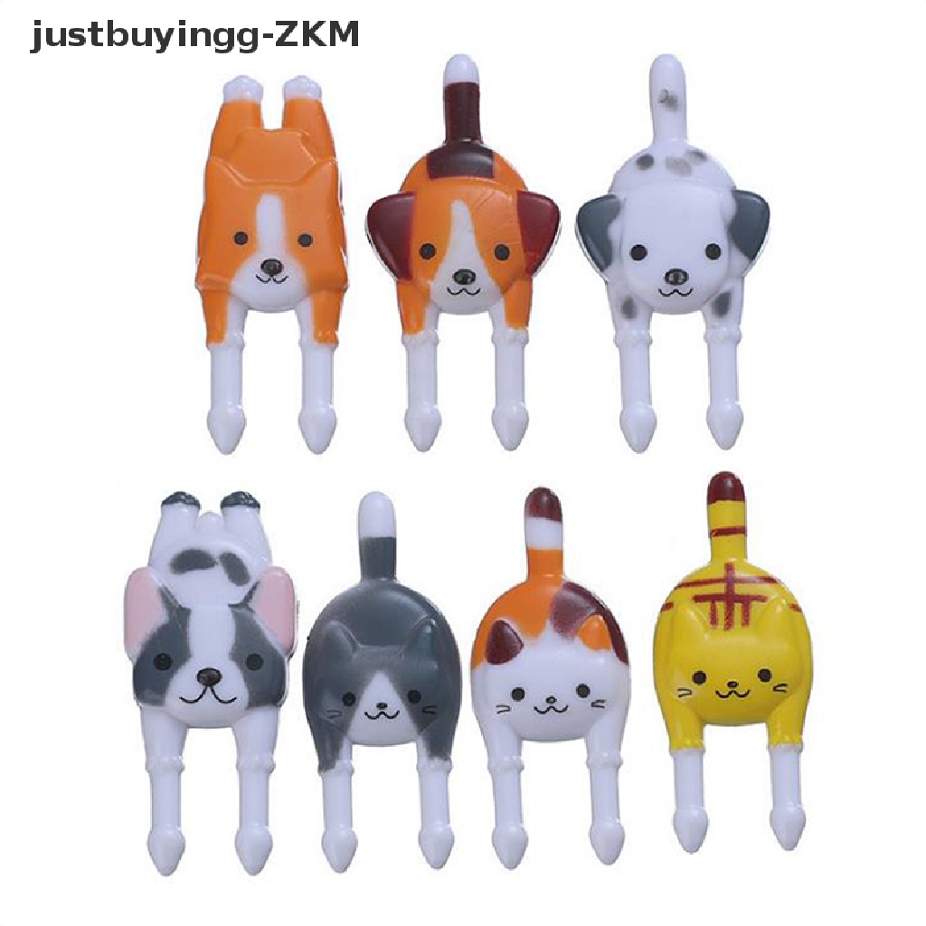 [justbuyingg] 7Pcs Cute Mini Animal Cartoon Fruit Forks Lunch Bento Accessories Party Decor [zkm]