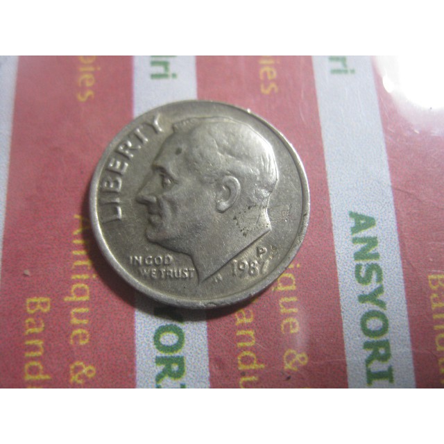Koin Amerika 1 Dime 1987P Iklan H588