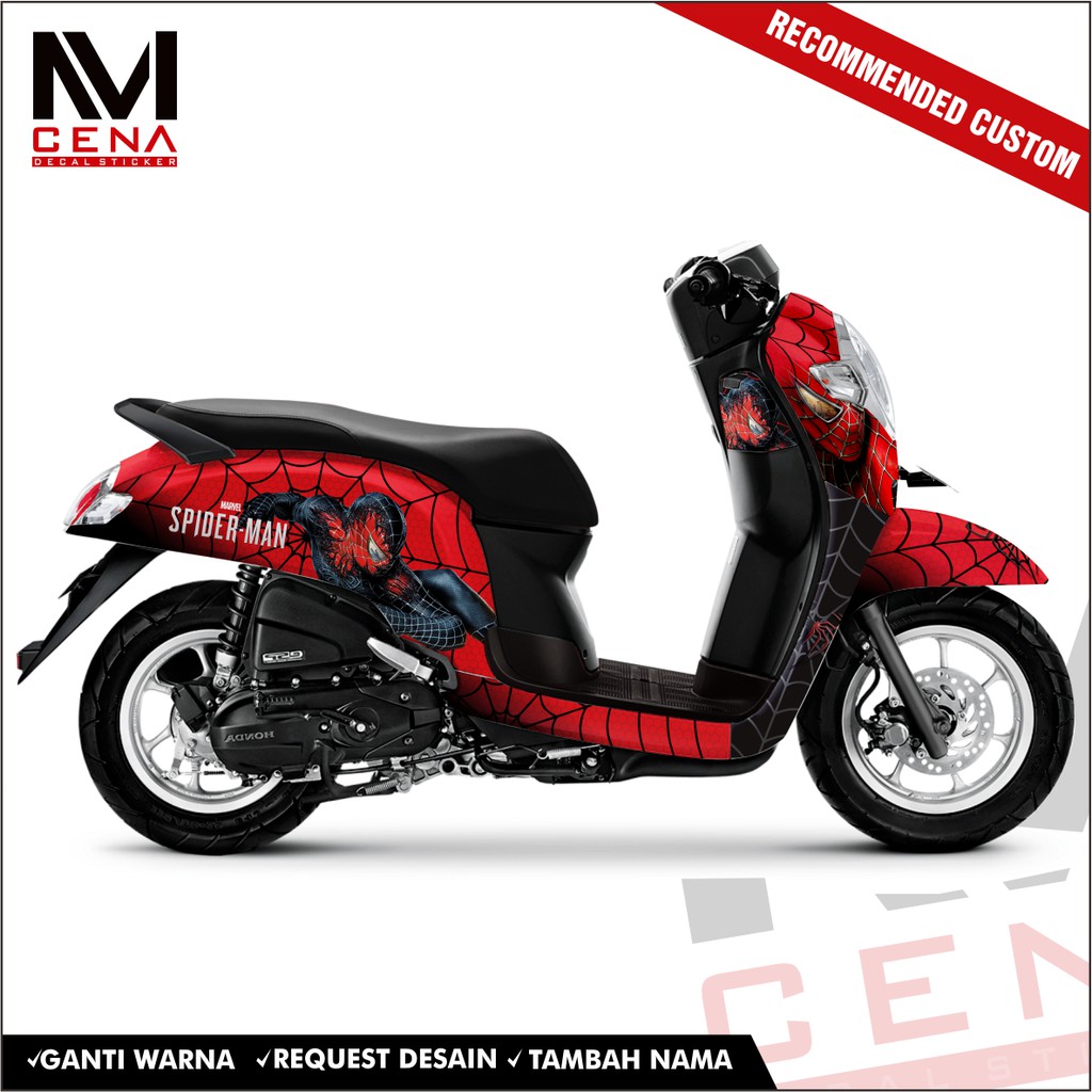 Sticker Decal Full body Scoopy New Sticker Scoopy Striping Scoopy spiderman Custom desain