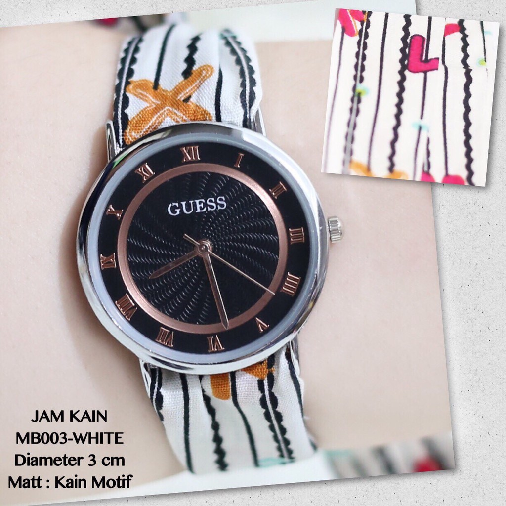 Jam tangan wanita GUESS kain pita terlaris murah MB001