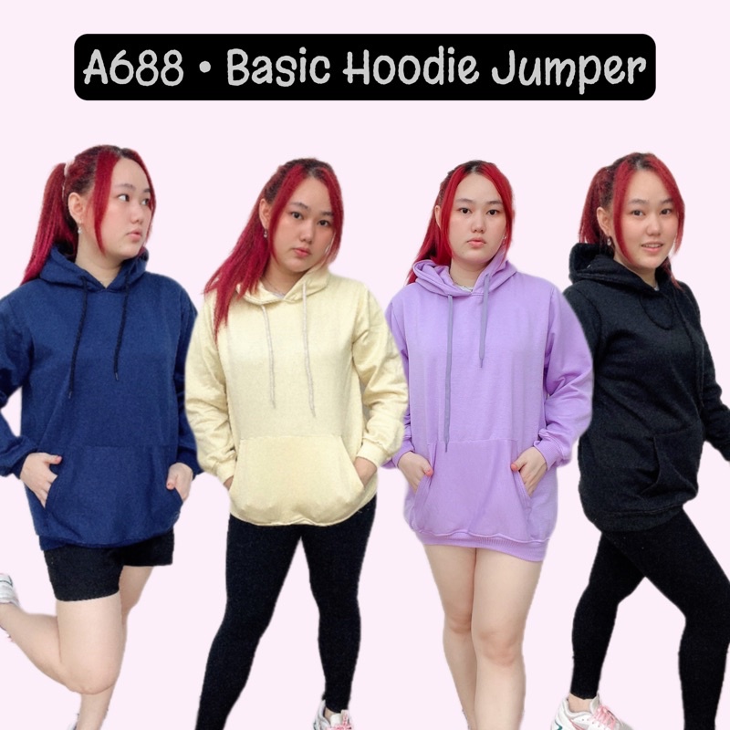 A688 • Basic Hoodie Jumper Premium Sweater Polos Unisex Pria Wanita