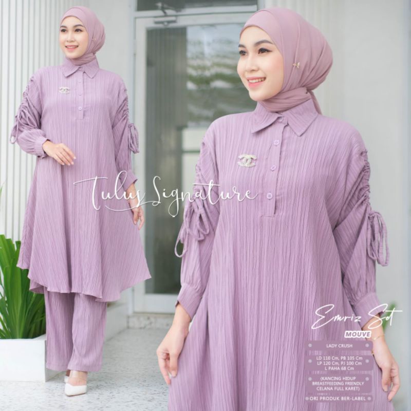 EMRIZ SET BY TULUS SIGNATURE (ONE SET WANITA) Setelan muslimah polos modern rekomended