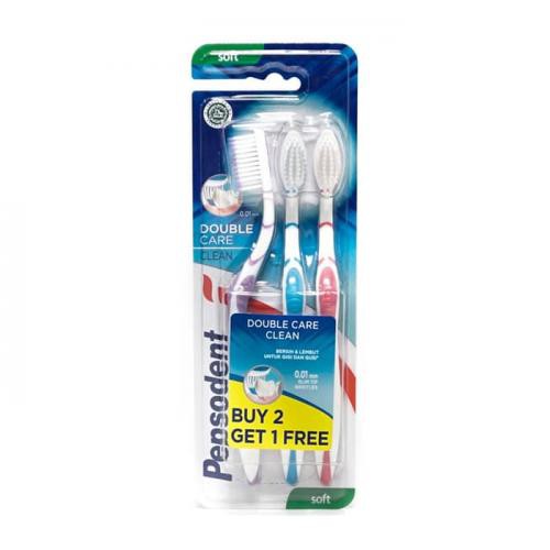 Pepsodent Sikat Gigi Double Care Clean Multipack 3's