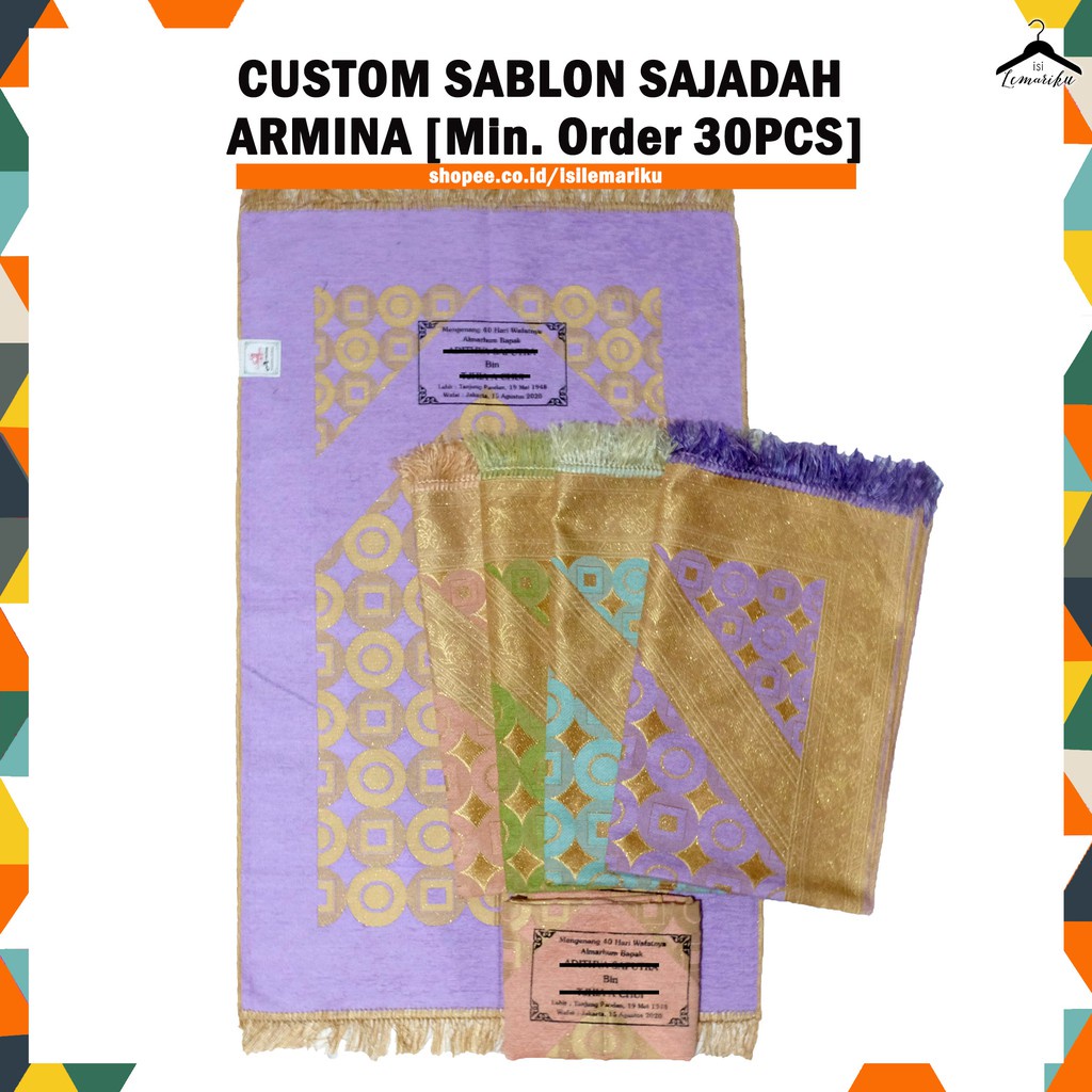 GROSIR/SABLON 40pcs Sajadah ARMINA Uk. Besar