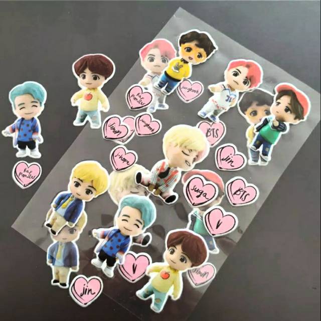 Sticker Bubble Kpop BTS × Character Chibi