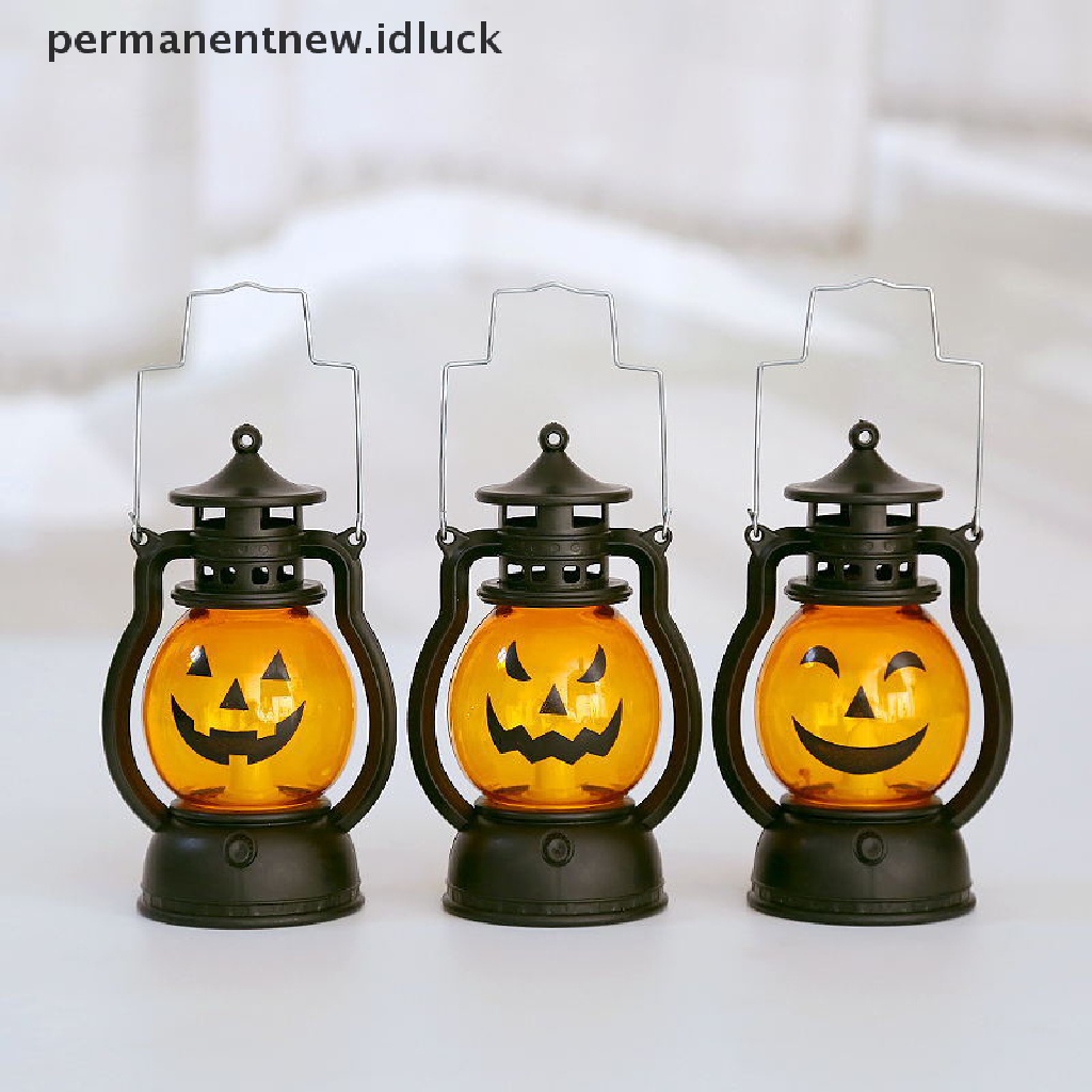 Lampu Minyak LED Bentuk Labu Hantu Lanter Untuk Dekorasi Pesta Halloween