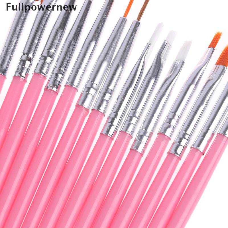 (FULL) 20pcs / Set Brush Pen Dotting Gambar / Lukis Kutek Gel UV Untuk Nail Art