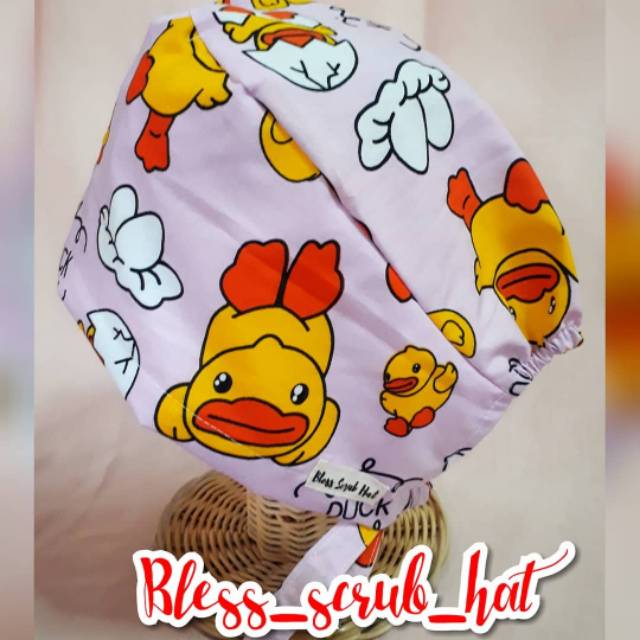 Topi bedah motif/ Scrub hat/ Topi katun/ Kupluk/ duck
