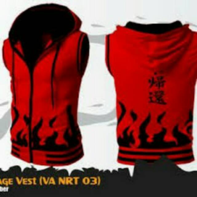 jaket anime rompi naruto hokage merah