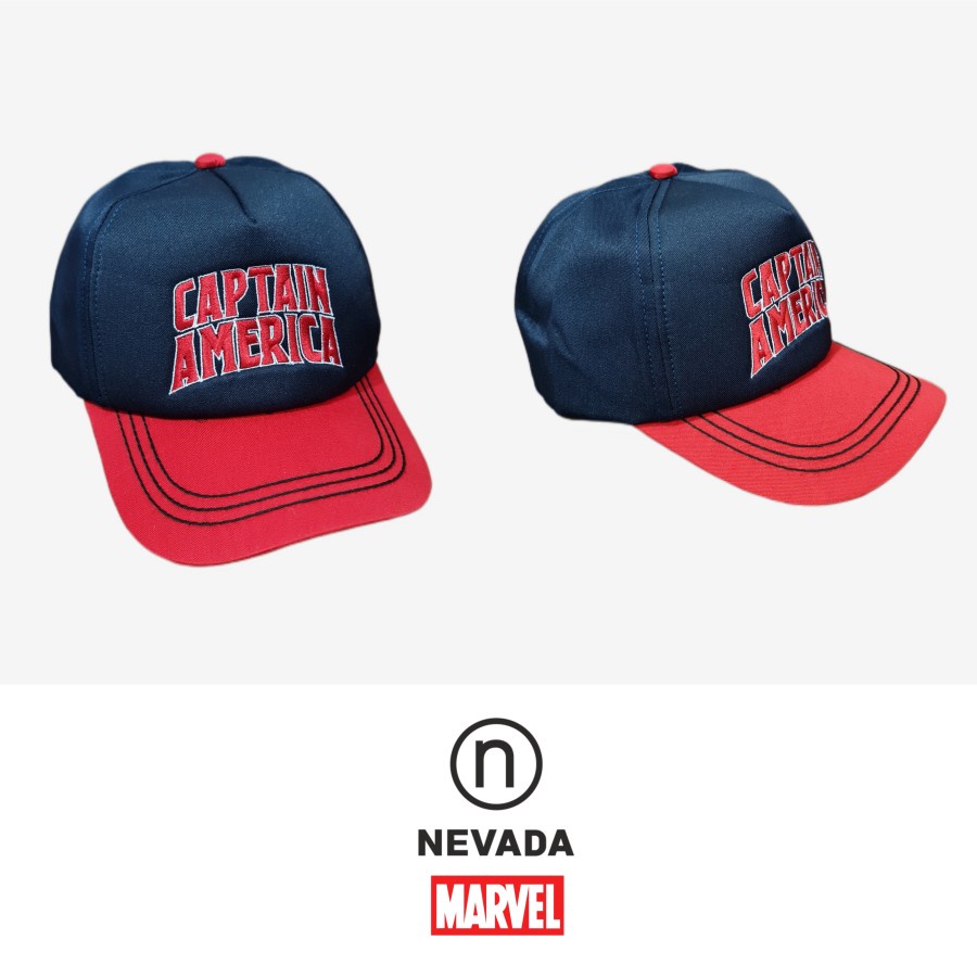 Topi Baseball Anak Laki Nevada Marvel Captain America Navy / Kado Baju Kaos Celana Anak Adem Murah B