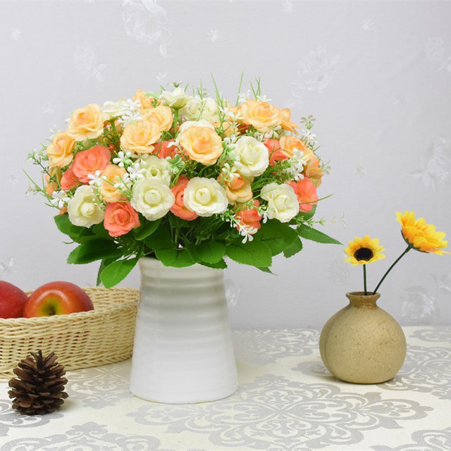 COD BUNGA MAWAR  BUNGA TANGKAI PLASTIK BUNGA ARTIFISIAL BUNGA PAJANGAN IMITASI BUNGA HIASAN BT9008-5