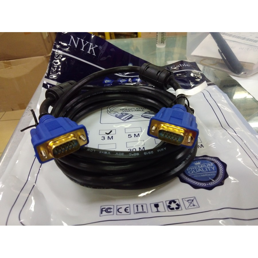 Kabel VGA 3Meter Gold Plated Male male