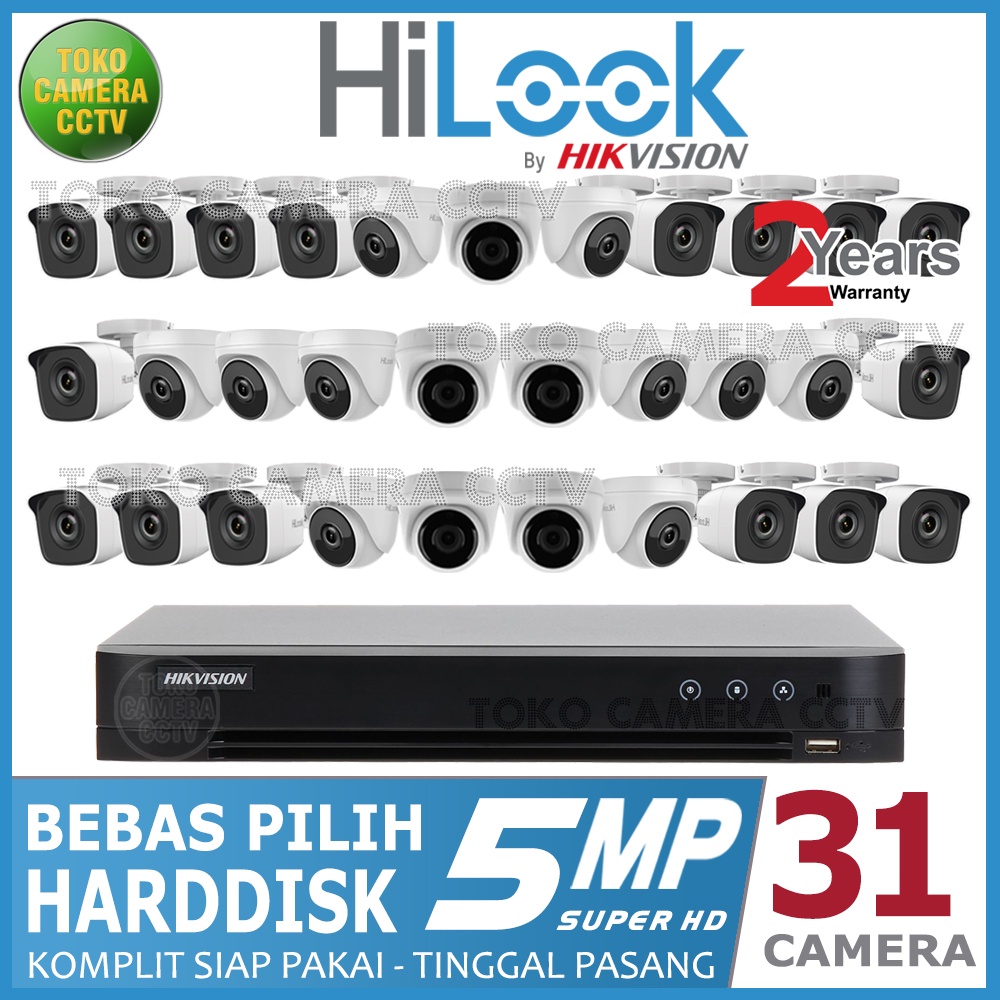 PAKET CCTV HILOOK 5MP 32 CHANNEL 31 KAMERA