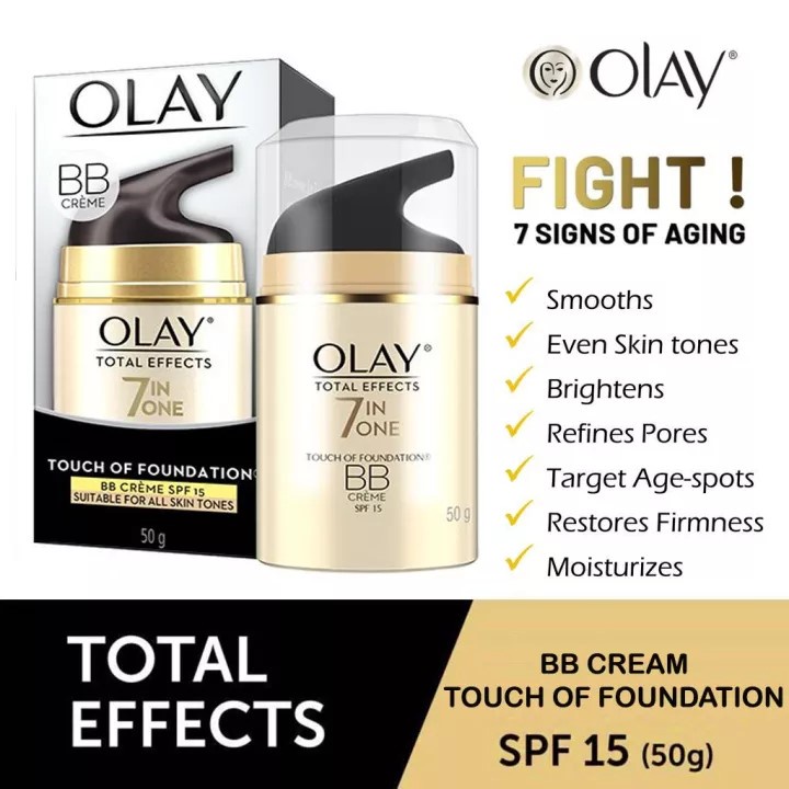 Olay Total Effects 7 In One Skincare Anti Aging - Facial Wash 100 Gr, Serum Wajah 50 ml, Night Cream 50 Gr, Day Cream NORMAL / GENTLE SPF 15, BB Creme SPF15 - Skin care Perawatan Kulit Wajah - Krim Pelembab, Serum Wajah, Sabun Cuci Muka Cleanser