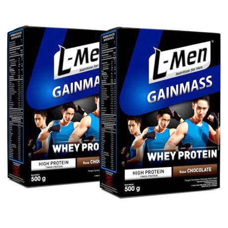 L-Men Gainmass 500gr Whey Protein Rasa Chocolate Flavour Whey Protein Rasa Cokelat High Protein Tinggi ProteinSusu lmen Gain Mass Susu Nutrisi Untuk Pria Cowok Agar Lebih Berotot Fitnes L men Bubuk Rasa Coklat 500 Gram