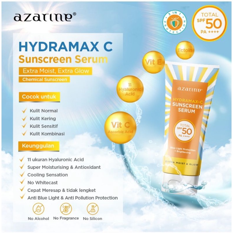 AZARINE Essence AQUA Sun Shield Serum SPF 50 PA++++ 100ml | Azarine Sun UV Serum Sunscreen GEL SPF45 | AZARINE Hydramax-C Suncreen Serum SPF 50 | AZARINE Tone Up Mineral Suncreen Serum SPF 50 | AZARINE Hydrasoothe Sunscreen Mist SPF 50 PA++ ORIGINAL