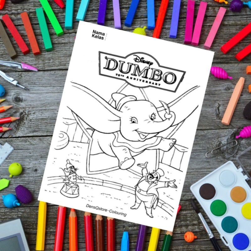 

Kertas Mewarnai Anak Tema Dumbo / Kertas Gambar / Kertas Mewarnai Gambar (10 Lembar)