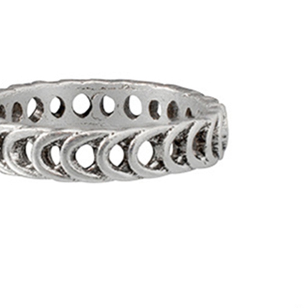 Huluboy 7pcs / Set Cincin Bentuk Salib / Bulan / Daun Bahan Alloy Electroplate Untuk Wanita