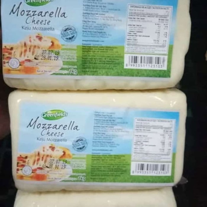 

Keju- Keju Mozarella Greenfields 1 Kg -Keju.