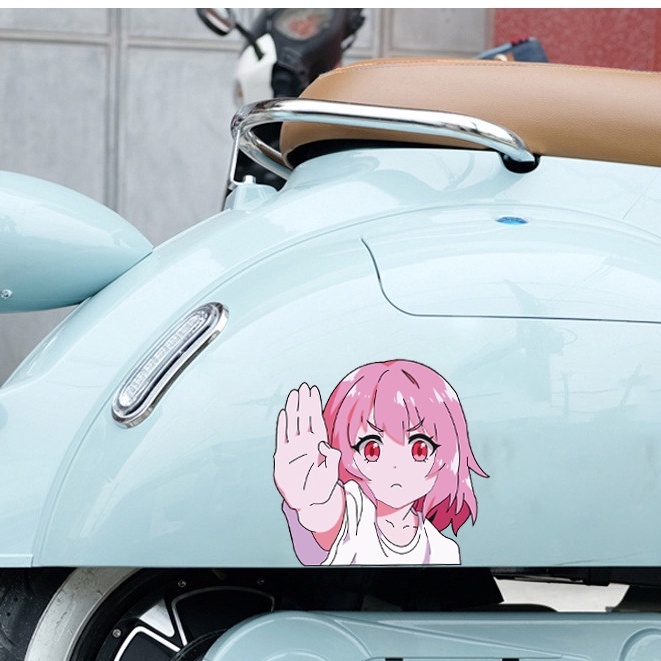 Universal JDM Pink Noise PNSG YOKO Stiker Mobil Reflektif Kartun Pink Girl Motorcycle Decal untuk Honda