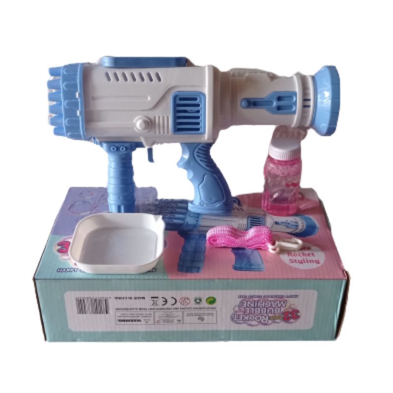 Mainan balon air gun anak bubble gun rocket bubble machine super besar 32 mata