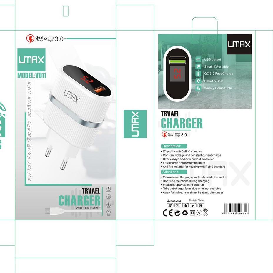Penjualan Terbanyak.. Travel charger UMAX V011 /MICRO / TYPE C