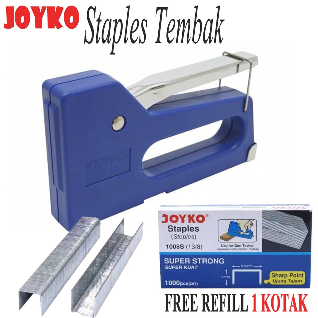 

Gun Tacker Joyko GT-700 / Stapler Stepler Tembak Merk Joyko ( FREE REFILL 1 KOTAK )