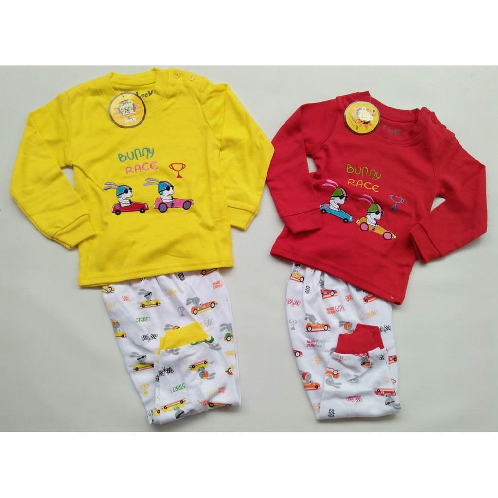 SET PIYAMA LEEVA BORDIR BUNNY RACE