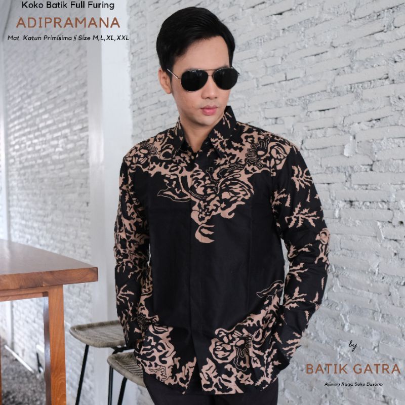 KEMEJA BATIK PRIA LENGAN PANJANG ADIPRAMANA FULL FURING