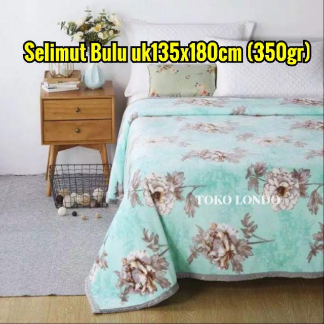 [TERMURAH] SELIMUT DEWASA Selimut Bulu Motif Garis2 Abstrak Bunga2 MMC Uk135x180 HALUS LEMBUT 350gr-Green Flower