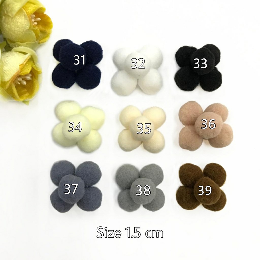 1 PACK - 1 CM &amp; 1.5 CM POMPOM HALUS ANEKA WARNA