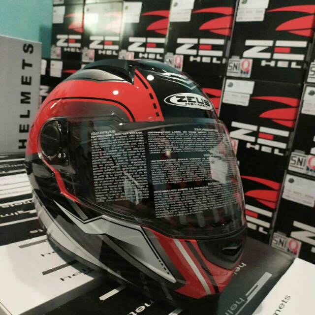 HELM ZEUS FULL FACE 811 DRED AL16 SILVER - FREE SMOKE VISOR  ORIGINAL ( ONGKIR 2KG )