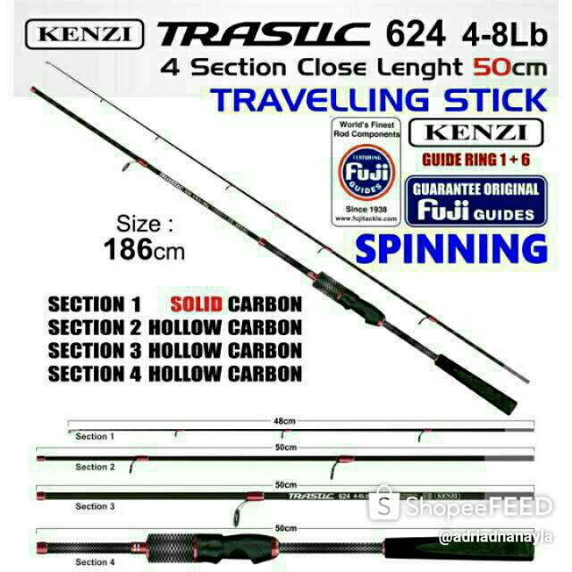 JORAN UL KENZI TRASTIC FUJI 4-8 LB SAMBUNG 4 TRAVELING ROD