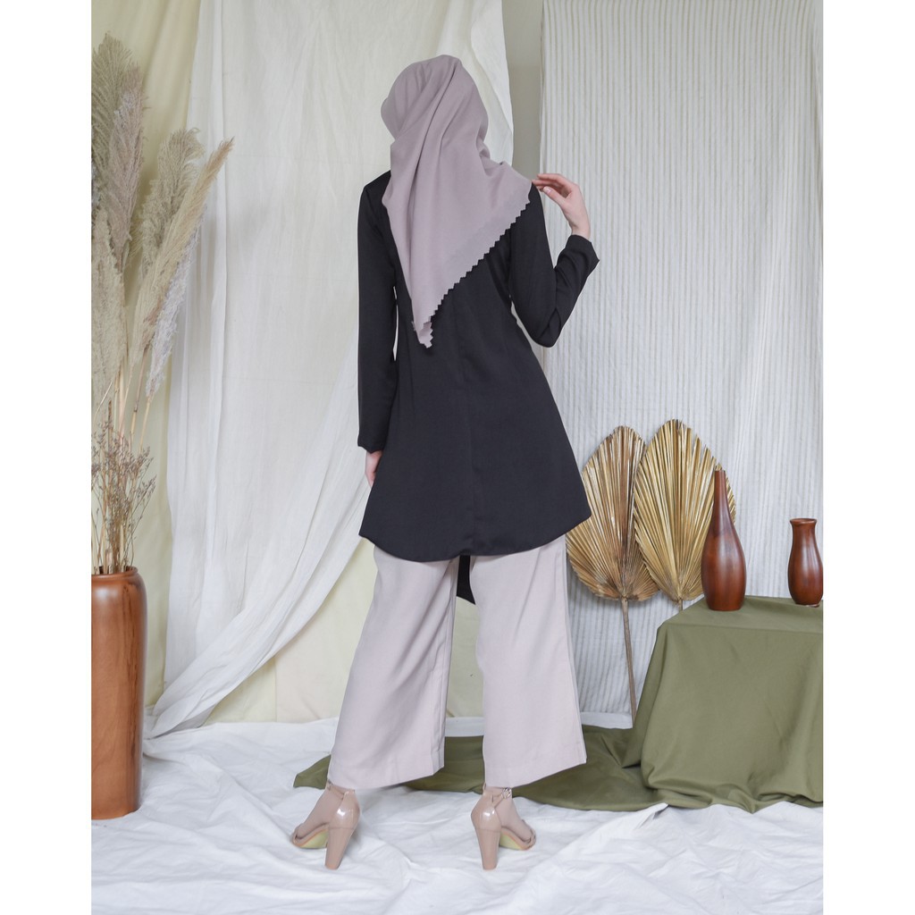 TUNIK FASHION WANITA MURAH STYLE KEREN / Frey Tunic - Black | Zysku Xena