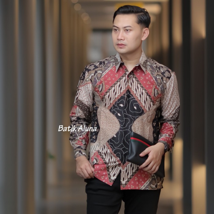 BAJU BATIK PRIA Batik Pria Lengan Panjang Premium Modern Original Full Furing Kemeja Batik Pria Lengan Panjang Slim Fit Lapis Furing Batik Cowok Batik Couple Lengan Panjang Reguler Batik Pria Modern Bahan katun Batik Pekalongan Fashion Batik Aluna